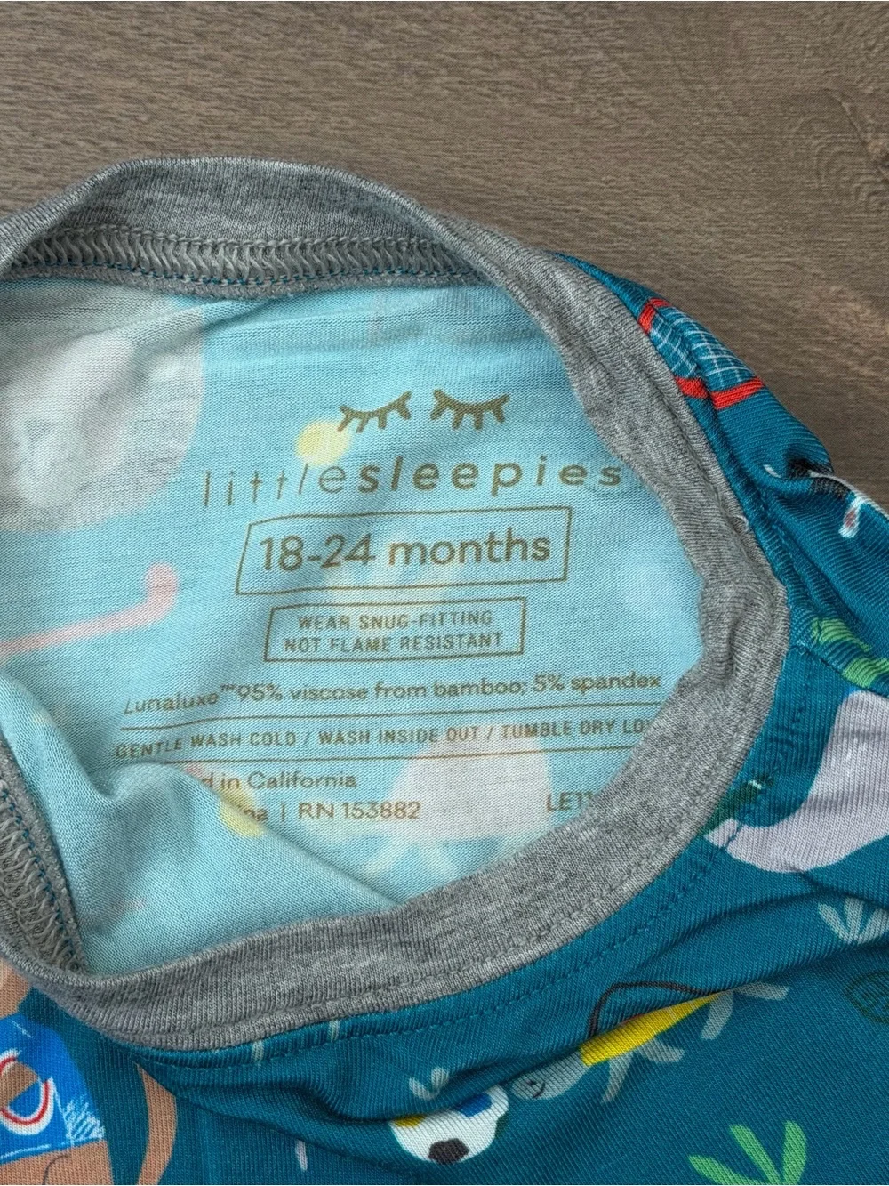 Little Sleepies Animal All-Stars Two-Piece Bamboo Pajama Set Size 18-24 Months